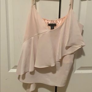 Saks Fifth Avenue Ruffle Top. Light Pink.